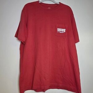 Vtg Vineyard Vines Red Pocket T Shirt Shark Graphic Logo Short Sleeve Mens Large